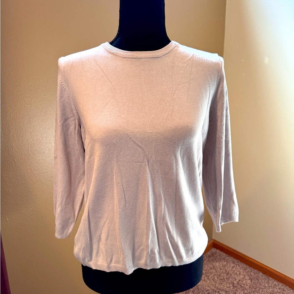 Philosophy 3/4 Sleeve Light Weight Sweater with a Zipped back Womens XL